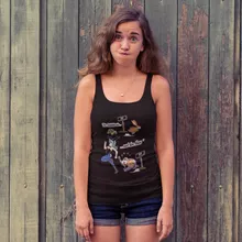Bulma Damen T-shirt Tank top “Bulma und Muten Roshi” – Parodie auf Dragon Ball