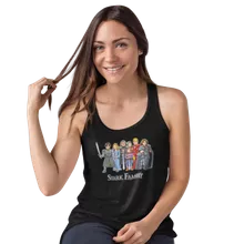 Eddard Vrouwen Tank Top “Eddard, Catelyn, Robb, Sansa, Arya, Brian, Rickon en Tony Stark (Robert Downey Jr Caricature)” – Game of Thrones parodie