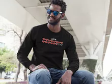 T-Shirt à manches longues Pixel Design « Life » – Parodie Jeux Vidéo Pixel