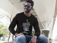 T-Shirt à manches longues Krokmou « J'peux pas... J'ai trop la flemme ! » – Parodie Dragons