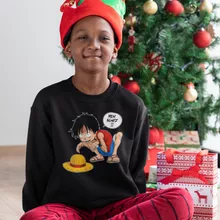 Monkey D. Ruffy Kinder Pullover “Monkey D. Ruffy und Gollum - Mein Schatz” – Parodie auf One Piece