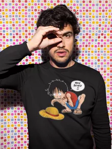 Monkey D. Ruffy Pullover “Monkey D. Ruffy und Gollum - Mein Schatz” – Parodie auf One Piece