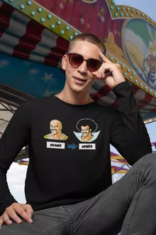 T-Shirt à manches longues Nappa « Avant - Après » – Parodie Dragon Ball Z