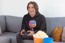 Felpa con cappuccio Mario “Mario e Wii Fit” – Parodia dei Super Mario
