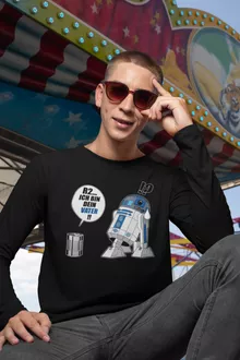 R2-D2 Langarm T-Shirt – Parodie auf Star Wars