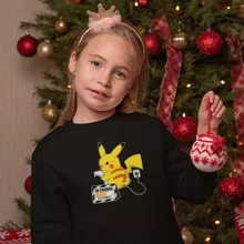 Pull Enfant Pikachu « En Charge... Ne pas déranger ! » – Parodie Pokémon