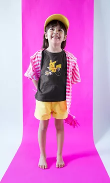 T-shirt Enfant Fille Pikachu « En Charge... Ne pas déranger ! » – Parodie Pokémon