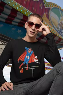 T-Shirt à manches longues « Man of Slip... » – Parodie Superman