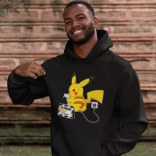 Sweat à capuche Pikachu « En Charge... Ne pas déranger ! » – Parodie Pokémon