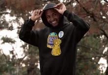 Sweat à capuche « Une menace (pas) très sérieuse... » – Parodie Thanos