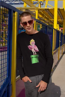 T-Shirt à manches longues Princesse Peach « Poupoupidou Pou » – Parodie Super Mario