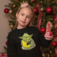 Yoda Kinder Pullover “Grammatik für Dummies” – Parodie auf Star Wars