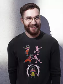 Son-Goku Super Pullover “Son-Goku Super saiyajin 4 und die Pink-Panther-Reihe” – Parodie auf Dragon Ball GT