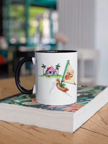 Caneca Link “Link e Casa do Kame” – Zelda de parodia