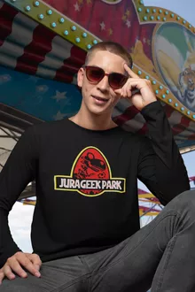 Yoshi VS Jurassic Park Långärmad T-Shirts – Parodi Yoshi