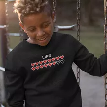 Life Pixel Design Kids Sweater – Video games Pixel parody