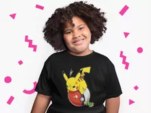 Pikachu Girls Kids T-shirt “Pikachu and Ash Ketchum” – Pokémon parody