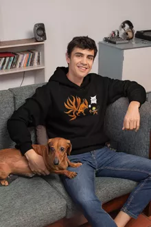 Sweat à capuche « Couché ! » – Parodie Naruto