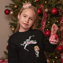 Cartoon SD Luke Skywalker Truien voor kinderen “Cartoon SD Luke Skywalker en X-Wing Mini Drone” – Star Wars parodie