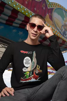 T-Shirt à manches longues Link « Un elfe à la mer.... » – Parodie Zelda