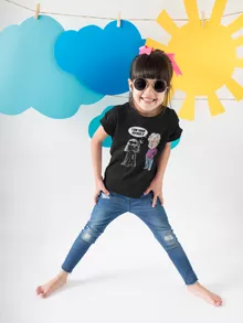 T-shirt Enfant Fille Dark Vador « Un père pas si inconnu que ça... :) (Version Originale) » – Parodie Star Wars