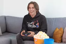 Sweat à capuche Mario 3D « De retour Vers le Futur... » – Parodie Super Mario