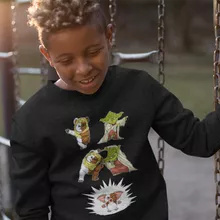 Yoda Kids Sweater “Yoda, an Ewok and Gizmo” – Star Wars parody