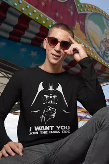 T-Shirt à manches longues Dark Vador « I want You !! » – Parodie Star Wars