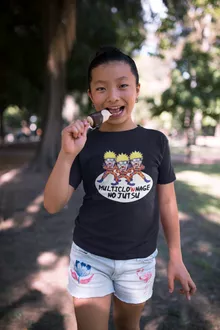 T-shirt Enfant Fille Naruto Multiclonage « Multiclownage No Jutsu !! » – Parodie Naruto