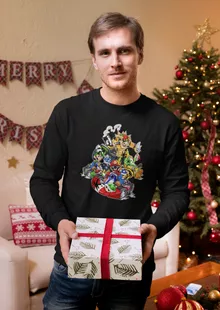 Bowser Langarm T-Shirt “Bowser, Mario, Luigi und Yoshi” – Parodie auf Mario Kart