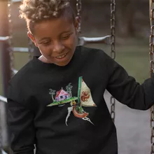 Pull Enfant Link « Une île perdue dans l'Océan... » – Parodie Zelda