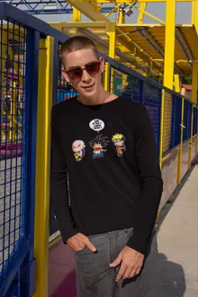 Son Goku Långärmad T-Shirts “Son Goku, Kuririn och Naruto” – Parodi Naruto