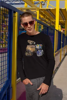 Wall-E Langarm T-Shirt “Wall-E, Grendizer und R2-D2” – Parodie auf Star Wars