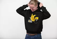 Sweat à capuche Pikachu « En Charge... Ne pas déranger ! » – Parodie Pokémon