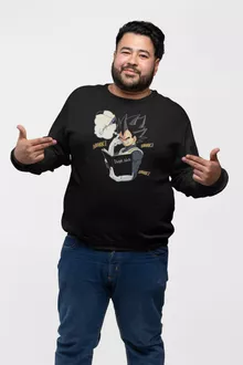 Pull Noir parodie Dragon Ball Super - Végéta de Dragon Ball Super et le Death Note - Une idée fixe... (Sweatshirt de qualité supérieure - imprimé en France)