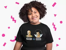 Nappa Mädchen Kinder T-Shirt “Nappa und Mr Satan” – Parodie auf Dragon Ball Z