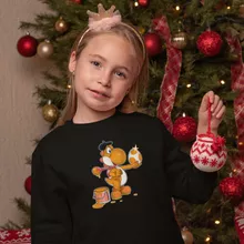 Schwarzer Yoshi Kinder Pullover – Parodie auf Yoshi