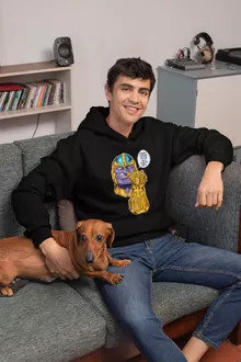 Sweat à capuche « Une menace (pas) très sérieuse... » – Parodie Thanos