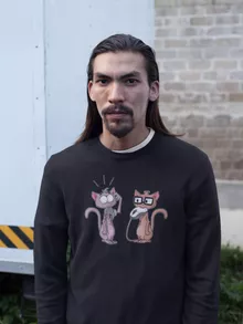 Geek Cat Sweater “Manga” – Funny Face parody