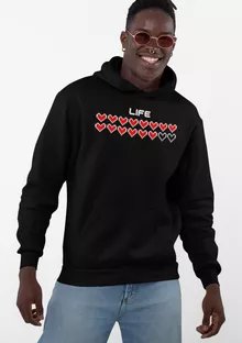 Life Pixel Design Hoodie – Video games Pixel parody
