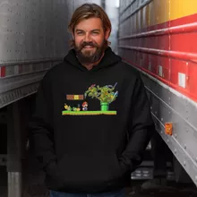 Sweat à capuche Donatello « La Revanche des Tortues ! » – Parodie Super Mario