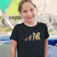 T-shirts crianças raparigas Son Goku “A Teoria da Evolução Saiyajin” – Dragon Ball Z de parodia