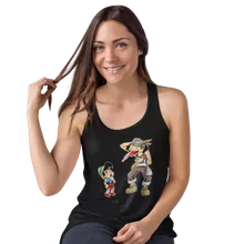 Lysop Damen T-shirt Tank top “Lysop und Pinocchio” – Parodie auf One Piece
