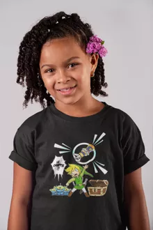 T-shirts crianças raparigas – Zelda de parodia