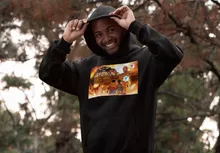 Sweat à capuche Luffy « Un Combat Titanesque piraté... !! » – Parodie One Piece