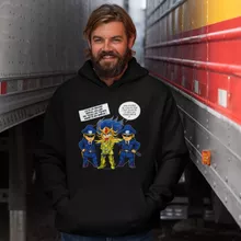 Sweat à capuche Death Mask « L'affaire D.S.Mask ( Il affichait le visage de ses victimes sur les murs de son temple...) » – Parodie Saint Seiya