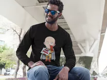 Saitama Långärmad T-Shirts – Parodi One-Punch Man
