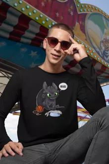 T-Shirt à manches longues Krokmou « Un vrai dragon domestique... » – Parodie Dragons