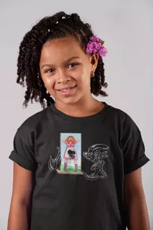 Mädchen Kinder T-Shirt – Parodie auf Alien