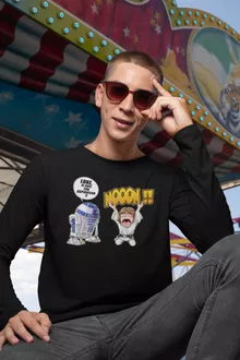 T-Shirt à manches longues Luke Skywalker « Luke Life Episode V : un robot...ménager !! » – Parodie Star Wars